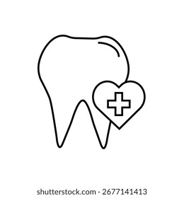 Vector de la ilustración del logotipo del icono plano del cuidado dental aislado, conveniente para el Diseño web, logotipo, App y más