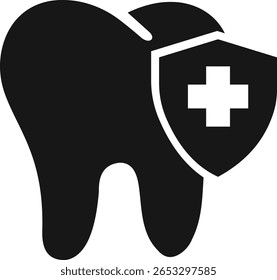 Ícone Do Cuidado Dentário. Implante Dentário, Pictograma Linear De Proteção Ortodôntica. Procedimento de clareamento, sinal de tratamento dentário.  Ilustração vetorial
