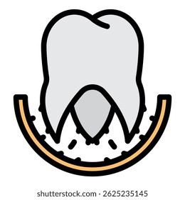 Icono de cuidado dental. Esquema de color de icono de Vector de cuidado dental plano aislado