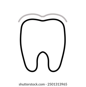 Tooth Care Line Icon.  Dental  Orthodontic Protection Linear Pictogram. Whitening Procedure. Dentistry Outline Symbol. Dental Treatment Sign. Editable Stroke. Isolated Vector Illustration.