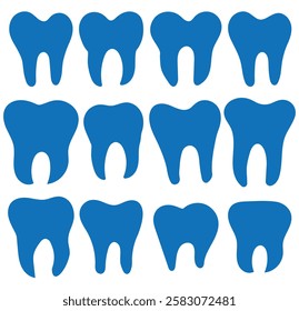 Tooth Care Line Icon Set. Dental Implant, Orthodontic Protection Linear Pictogram. Dental Treatment Sign. Tooth icon set. Dentistry symbol. Medical sign. Dental health. Tooth sign. Design eps 10