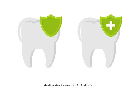 Ícones do conjunto de cuidados dentários. Estilo plano. Ícones de vetor.