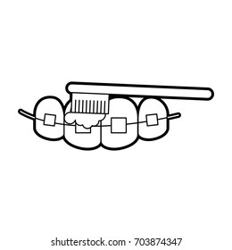 tooth care with toothbrush