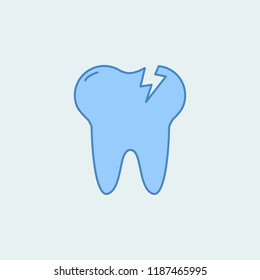 Tooth Caries 2 colored line icon. Simple colored element illustration. Outline symbol design from dental set