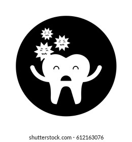 tooth with caries character icon vector illustration design