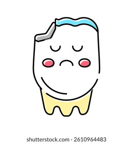 tooth caries color icon vector. tooth caries sign. isolated symbol illustration