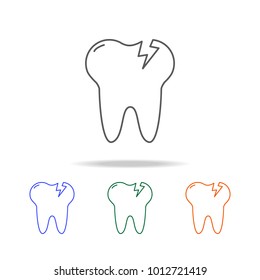 Tooth Caries icon. Dental Element multi colored icons for mobile concept and web apps. Thin line icon for website design and development, app development. Premium icon on white background