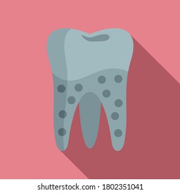Tooth caries icon. Flat illustration of tooth caries vector icon for web design