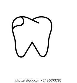 Tooth with caries icon logo sign vector outline