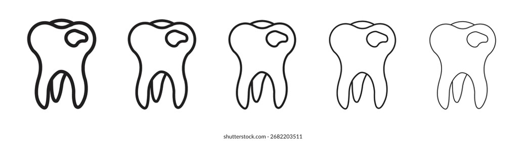 Dente com ícone de cárie ilustração vetor isolado