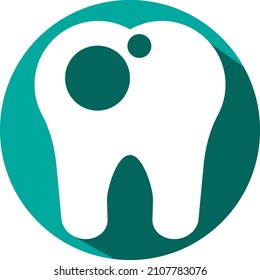 Tooth caries, illustration, vector on a white background.