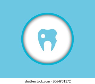 Tooth with caries. Isolated character.