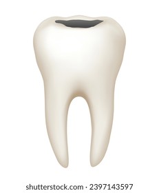 Tooth with caries. Vector clipart isolated on white background.