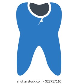 Tooth Caries vector icon. Style is bicolor flat symbol, smooth blue colors, rounded angles, white background.