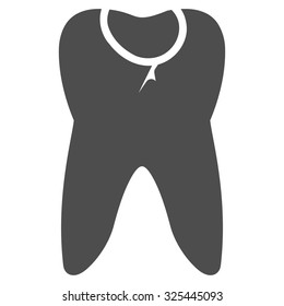 Tooth Caries vector icon. Style is flat symbol, gray color, rounded angles, white background.