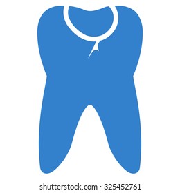 Tooth Caries vector icon. Style is flat symbol, cobalt color, rounded angles, white background.