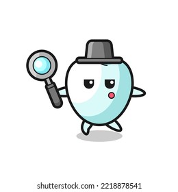tooth cartoon character searching with a magnifying glass , cute design