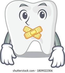 Tooth cartoon character style having strange silent face