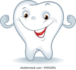 tooth cartoon. Healthy tooth. Cartoon