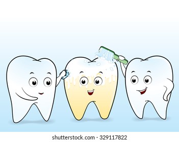 Tooth Cartoon Vector 