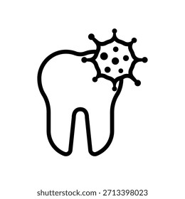 Icono de cavidades dentales, gráficos de Vector de línea