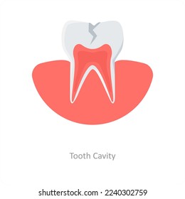 Tooth Cavity and dental icon concept