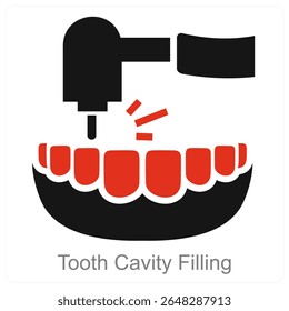 Tooth Cavity Filling vector icon concept design