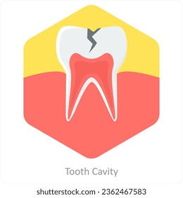 Tooth Cavity and germs icon concept