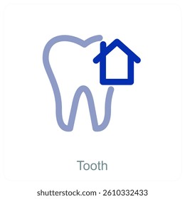 Tooth and cavity icon concept