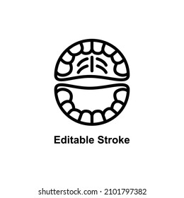 tooth cavity icon designed in outline style in editable stroke for human anatomy icon theme