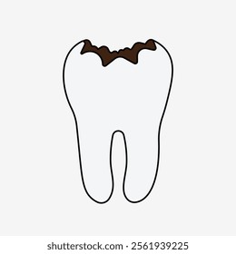 Tooth with cavity icon,cavities, dentist, oral health, mouth