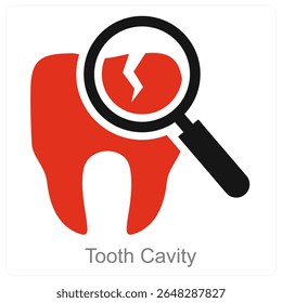 Tooth Cavity vector icon concept design