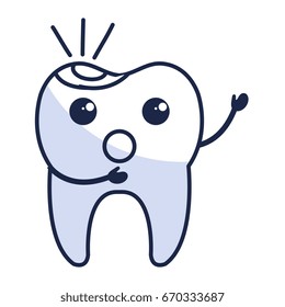 tooth character with caries