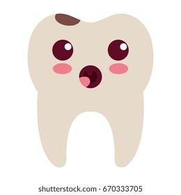 tooth character with caries