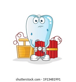 tooth character. cartoon mascot vector