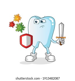 tooth character. cartoon mascot vector