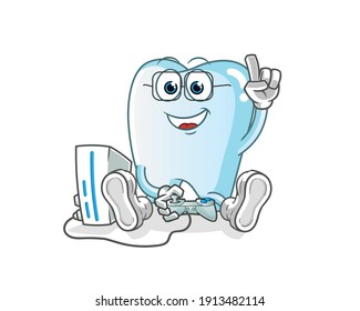 carácter dental. vector de mascota de dibujos animados