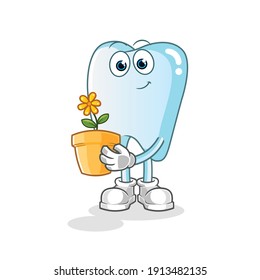 tooth character. cartoon mascot vector