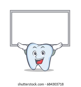 tooth character cartoon style with board