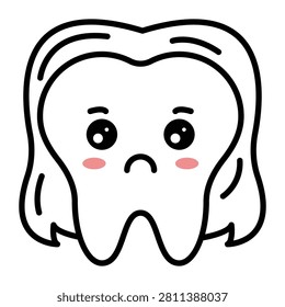 Tooth character with cavity spot