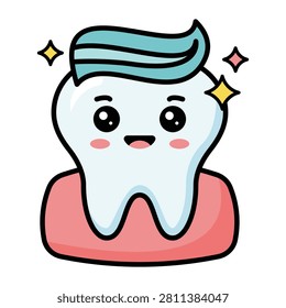 Tooth character with face mask