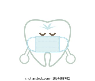 Tooth character illustration. Dentist . dental clinic　