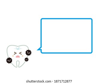 Tooth character illustration. Dentist. Heading. flame.