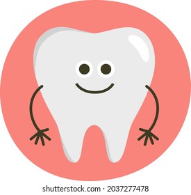 Tooth character. Illustration of a smiling tooth character.