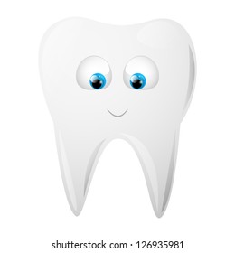 Tooth character isolated on white