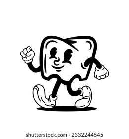 tooth character mascot cartoon. Vector illustration.