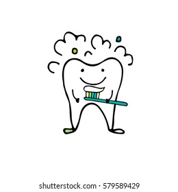 Tooth character, sketch for your design