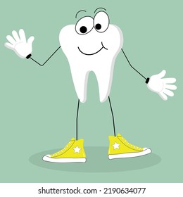 Carácter dental para estomatología. Ilustración vectorial de los niños