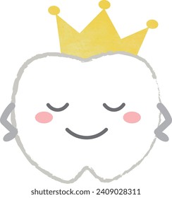 Tooth character wearing a crown 2 With main line