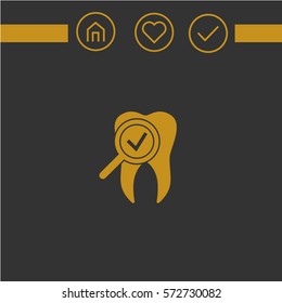 tooth check icon for web. graphic image. logo design